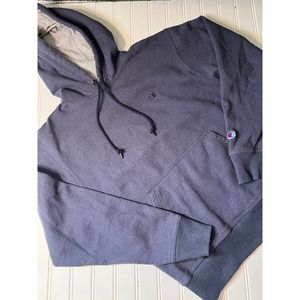 Navy Blue Champion hoodie with Grey Hood size small